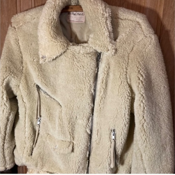 We The Free Shearling Moto Jacket Women’s Size Small - Picture 5 of 12